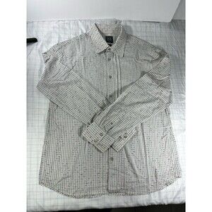 Armani Exchange A|X Men's Shirt XL White Blue Plaid Metallic Silver Thread Slim